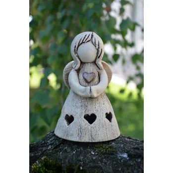 Keramický andílek 13 cm šamotový