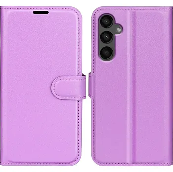 Pouzdro na mobilní telefon Litchi knížkové pouzdro na Samsung Galaxy A15 4G/5G - fialové