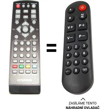 Hyundai DV2H266 HDDVBT DVB-T přijímač s DVD náhradní dálkový ovladač pro seniory.