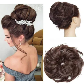Příčesek S-noilite Messy Bun příčesek do vlasů s gumičkou, středně hnědá Nové zboží