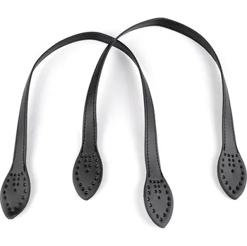 Koženková ucha na tašky polotovar délka 50 cm, barva 3 černá