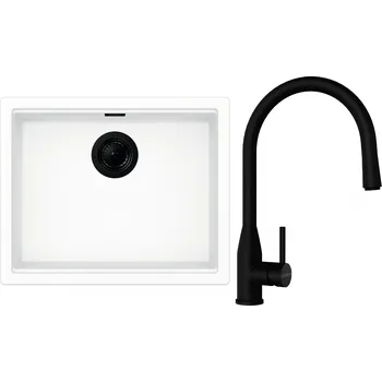 Granitový dřez Set Schock S28-6 (dřez Kiruna N-100L Day + baterie Kavus.120 Puro + komponenty Puro)