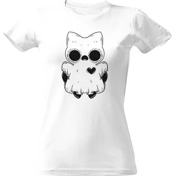 Dámské tričko Tričko s potiskem Halloween kočičí duch dámské