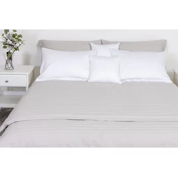 Povlečení Nelly Souprava damaškového povlečení - šedý proužek - 140x200, 70x90