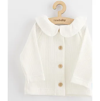 Kojenecký kabátek na knoflíky New Baby Luxury clothing Laura bílý, vel. 74 (6-9m)