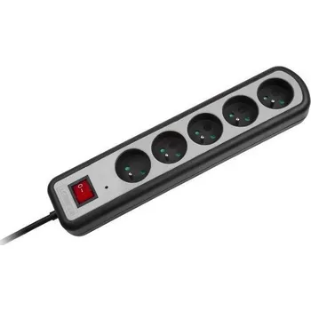 Počítač Prodlužovací zásuvka s přepěťovou ochranou 5 x + vypínač 3 m (3 x 1,5 mm)