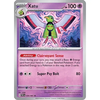 Společenská hra Pokémon karta Xatu 026/091 Holo - Paldean Fates
