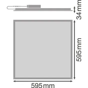 Čtvercová Stropní Svítidlo Ledvance 60 x 3,4 cm bílá