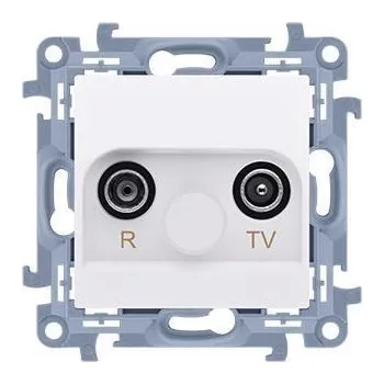 Elektrická zásuvka Zásuvka RTV Simon 10 průchozí 10dB modul bílá