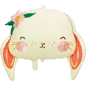 PartyDeco Fóliový balónek králíček 65 x 55 cm