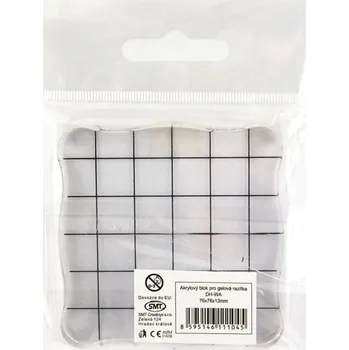 Razítko SMT Creatoys Akrylový blok 76x76x13 mm s mřížkou