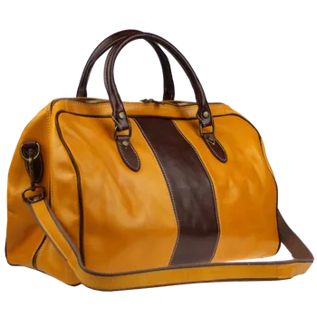 Cestovní taška NovaKabelka.cz Kožená cestovní taška Tiberius Gialla Marrone