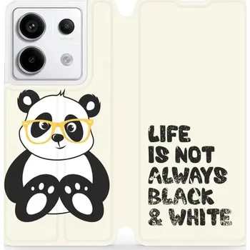 Pouzdro na mobilní telefon Flipové pouzdro Mobiwear - Xiaomi Redmi Note 13 Pro 5G / Poco X6 5G - M041S Panda - life is not (Knížkové flip pouzdro, obal, kryt na mobil Xiaomi Redmi Note 13 Pro 5G / Poco X6 5G - M041S Panda - life is not, materiál Umělá kůže + TPU - ochrana 360°,)