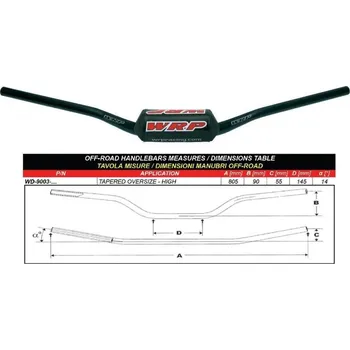 Chránič řídítek pro čtyřkolku Řídítka WRP PRO-BAR vyšší černá