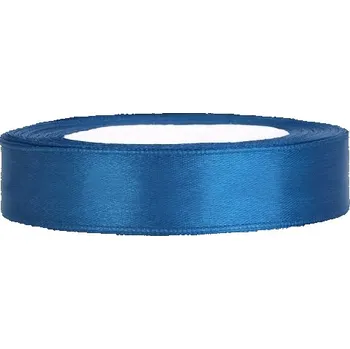 Stuha PartyDeco Stuha saténová modrá 12 mm x 25 m - modré saténové dekorační stuhy 1,2 cm x 25 m na svatební vývazky