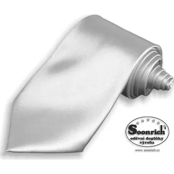 Kravata Soonrich Kravata stříbrná saténová 6 x 145 cm - jednobarevná pánská svatební
