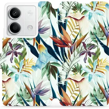 Pouzdro na mobilní telefon Flipové pouzdro Mobiwear - Xiaomi Redmi Note 13 5G - M071P Flóra (Knížkové flip pouzdro, obal, kryt na mobil Xiaomi Redmi Note 13 5G - M071P Flóra, materiál Umělá kůže + TPU - ochrana 360°, stojánek, silikonová vanička, magnetické zavírání)