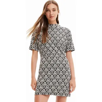 Dámské šaty Desigual Karen 22WWVK72 černé/bílé