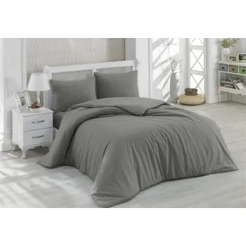 Povlečení Povlečení bavlněné Šedé TiaHome 1x Polštář 90x70cm, 1x Přikrývka 140x200cm