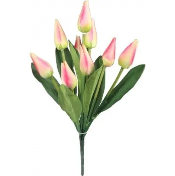 umělá květina Kytice tulipánů 38 cm růžová