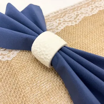 Kroužek na ubrousek Svatba-eshop Kroužek na ubrousky bílý 3,8 cm - elegantní kroužky na ubrousky 3D tisk