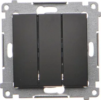 vypínač Vypínač trojitý Simon 54 premium modul černá matná