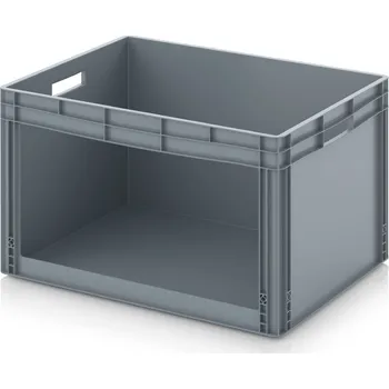 paleta Skladové otevřené přepravky v euro formátu SK 80 x 60 x 52 cm - Stříbrošedá - materiál: PP - SK L 86/52