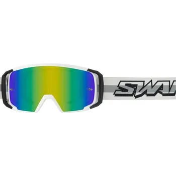 Motocyklové brýle SWAPS Swaps GOGGLECROS62-5 MX brýle Scrub V2 bílé/černé/zlato-modré