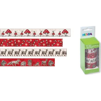 Lepicí páska washi pásky Heyda - sada 4 ks červenobéžové