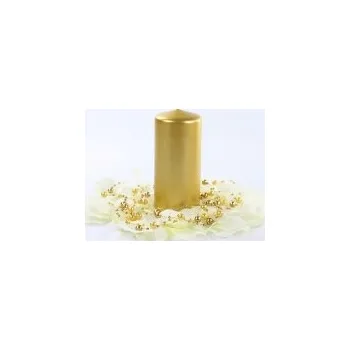 Svíčka PartyDeco Svíčka válec zlatá 60mm x 120 mm - svíčky na slavnostní svatební stůl