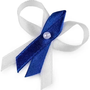 Svatební dekorace Svatba-eshop Svatební vývazek bílo královsky modrý - bílo modré svatební vývazky