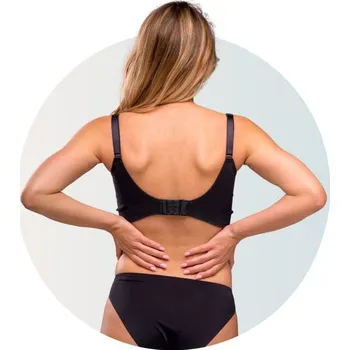 Těhotenská podprsenka CARRIWELL Podprsenka bezešvá bavlněná s klipem ke kojení - ČERNÁ - M