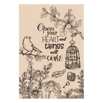 Zápisník Fresh LLC Malý zápisník Kraft linkovaný velikost C6, 80 listů Open your heart