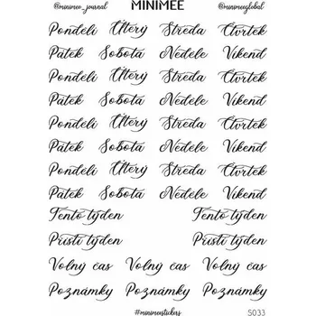 Dětské zboží Samolepky MINIMEE journal - Dny v týdnu