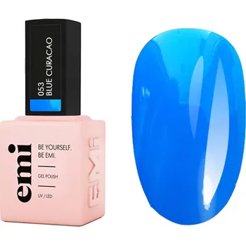Lak na nehty emi E.MiLac NEON Blue Curacao #053, 9 ml. - Barevný gellak