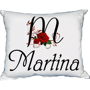 Dekorativní polštářek Polštář s dámským jménem MARTINA Bílý (polštářek dámské jméno )