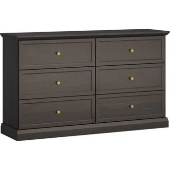 Šatní skříň Komoda LUCCA K6S Černohnědá/dub craft