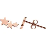 Troli Podélné růžově zlacené náušnice s hvězdičkami + 2 měsíce na vrácení zboží