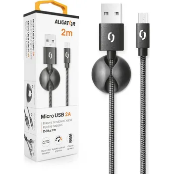 Datový kabel Datový kabel ALIGATOR PREMIUM 2A, Micro USB 2m černý