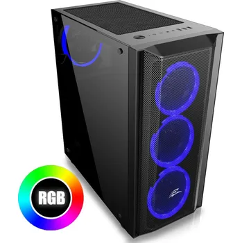 PC skříň EVOLVEO Ptero Q1/Midi Tower/Transpar./Černá PTERO Q1