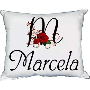 Dekorativní polštářek Polštář s dámským jménem MARCELA Bílý (polštářek dámské jméno )