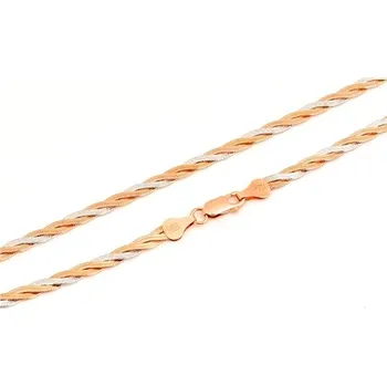 Náhrdelník Dámský stříbrný splétaný náhrdelník zlacený 42 cm 63804F + Dárek zdarma