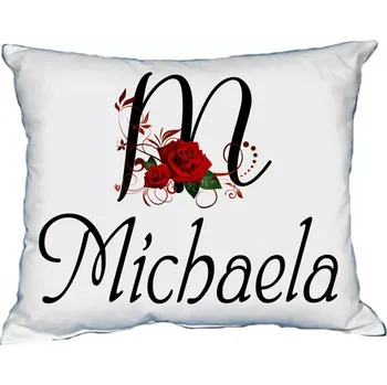 Dekorativní polštářek Polštář s dámským jménem MICHAELA Bílý (polštářek dámské jméno )