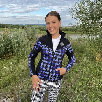 Dámská mikina Dívčí černo-fialová funkční mikina s kamínkovou ozdobou Velikost: 130