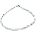 Stříbrný náramek opál modrý/bílý Orina - Bílá