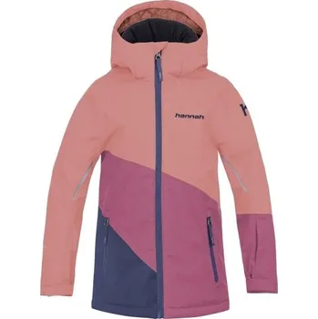 Dívčí bunda Dětská lyžařská bunda Hannah KIGALI JR 134/140 Lososová, Růžová, Tmavě modrá
