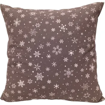 Povlak na dekorativní polštářek Povlak "vánoční bílé vločky na šedé" na polštář o rozměru 40x40 cm