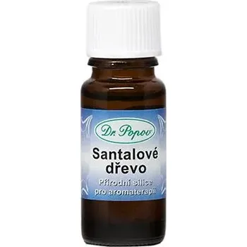 Drogerie Santalová silice, 10 ml (Má antidepresivní účinky (snižuje nervové napětí). Usnadňuje odkašlání při nachlazení. Tlumí bolesti v krku. POZOR - NEVHODNÁ V TĚHOTENSTVÍ A PŘI LEDVINOVÝCH POTÍŽÍCH!)