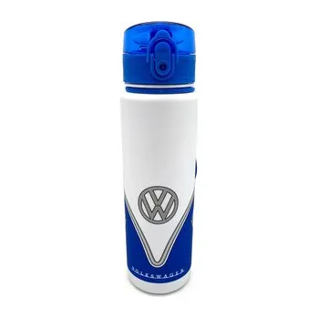 Nerozbitná plastová láhev s víčkem 600ml - Volkswagen VW T1 Camper Bus Modrý