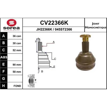Autodíl Sada kloubů, hnací hřídel EAI CV22366K